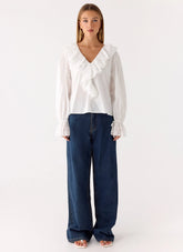 Verrin Cotton Blouse - White